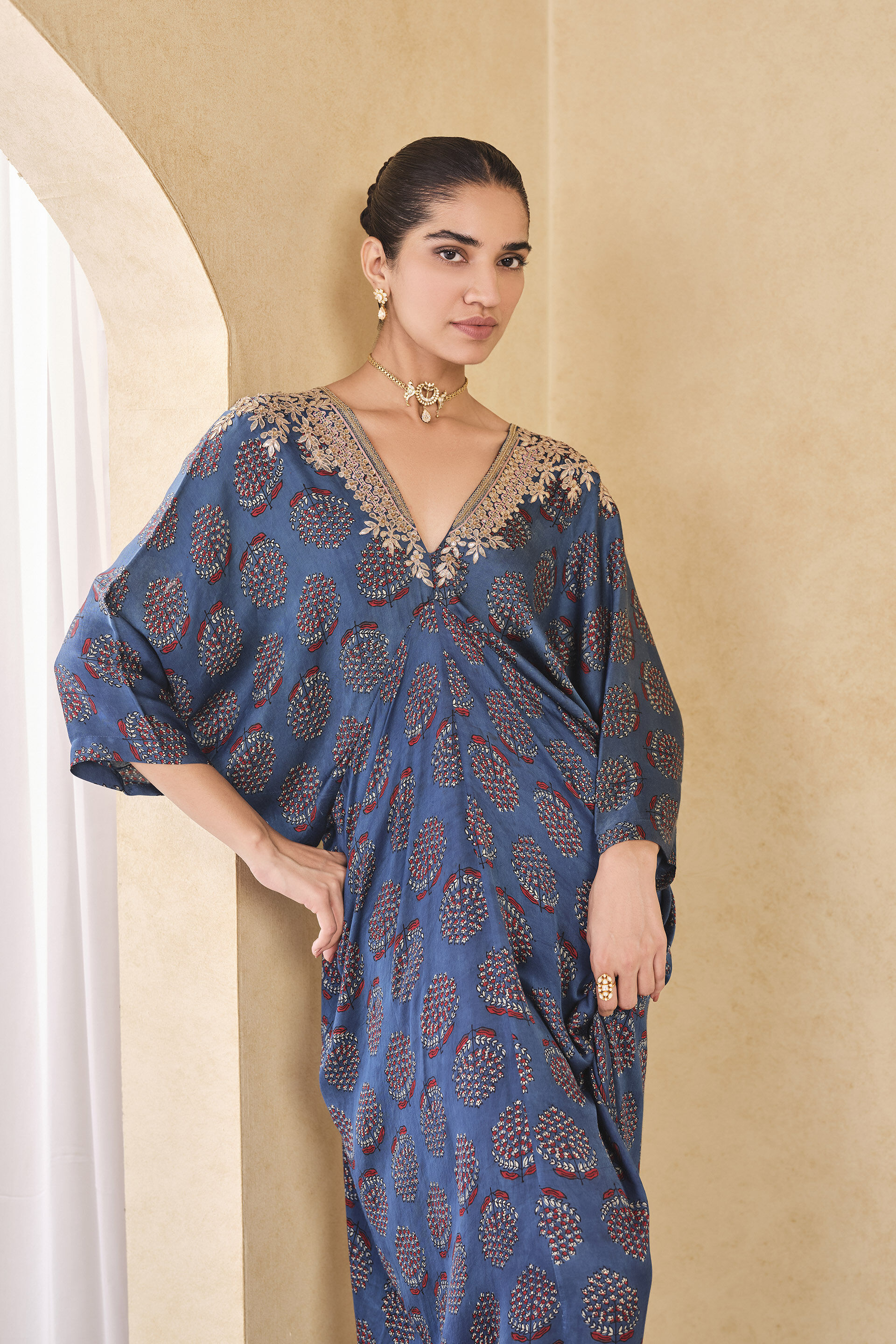 Drongo Printed Kaftan - Blue, Blue, image 4